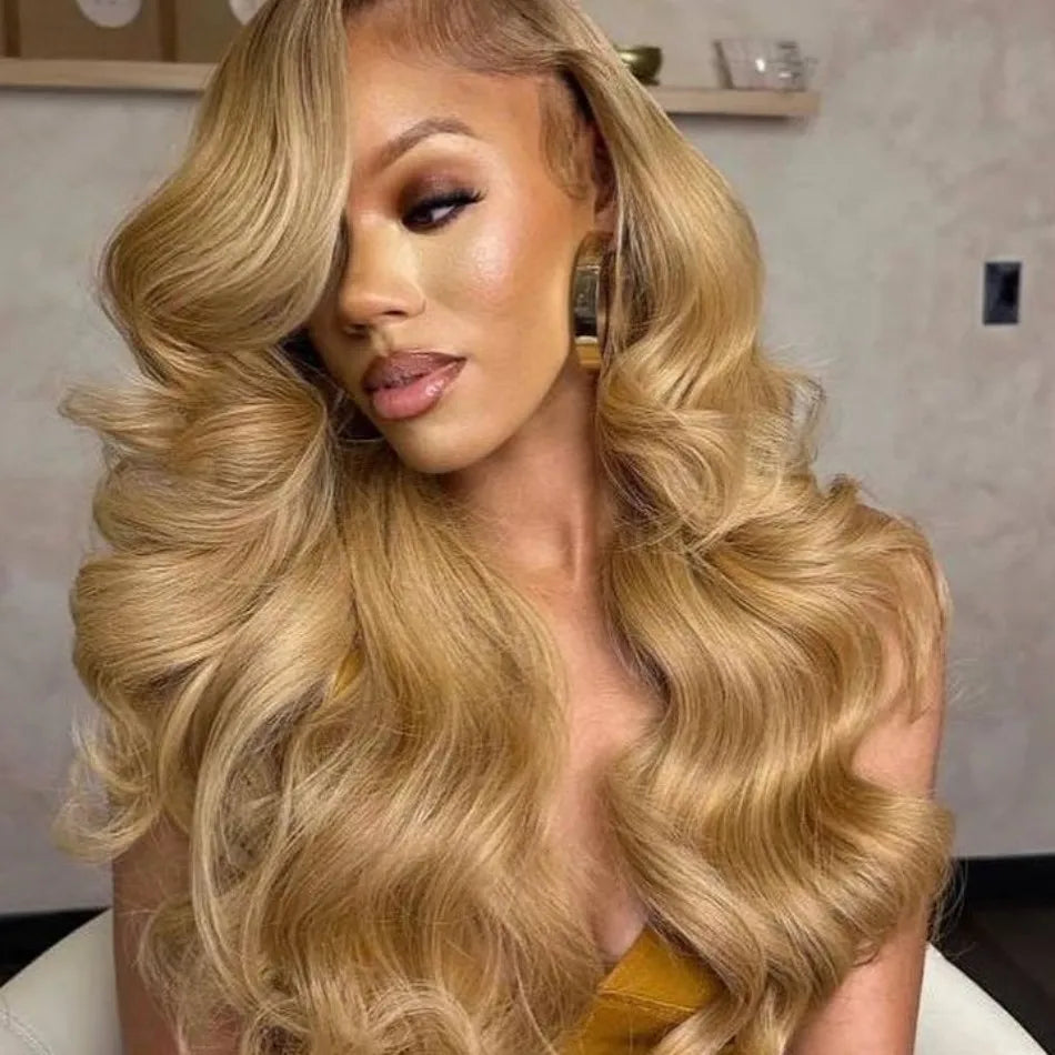 Body Wave Honey Blonde Human Hair HD Lace Frontal Wig