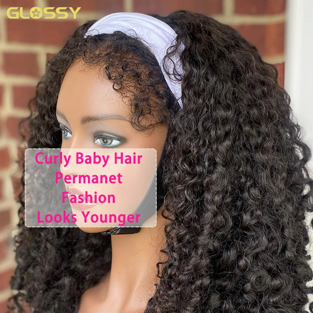 Kinky Deep Wave Curly HD Frontal 4C Edges Human Hair Wig