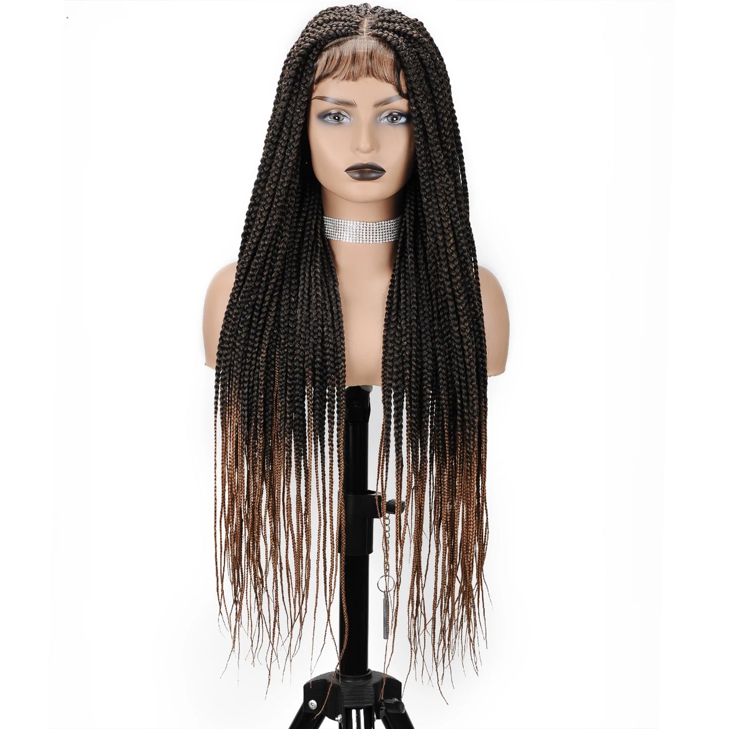 36" Synthetic Lace Front Knotless Box Braided Synthetic Wigs