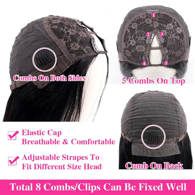 Kinky Curly U & V Part Wig Human Hair