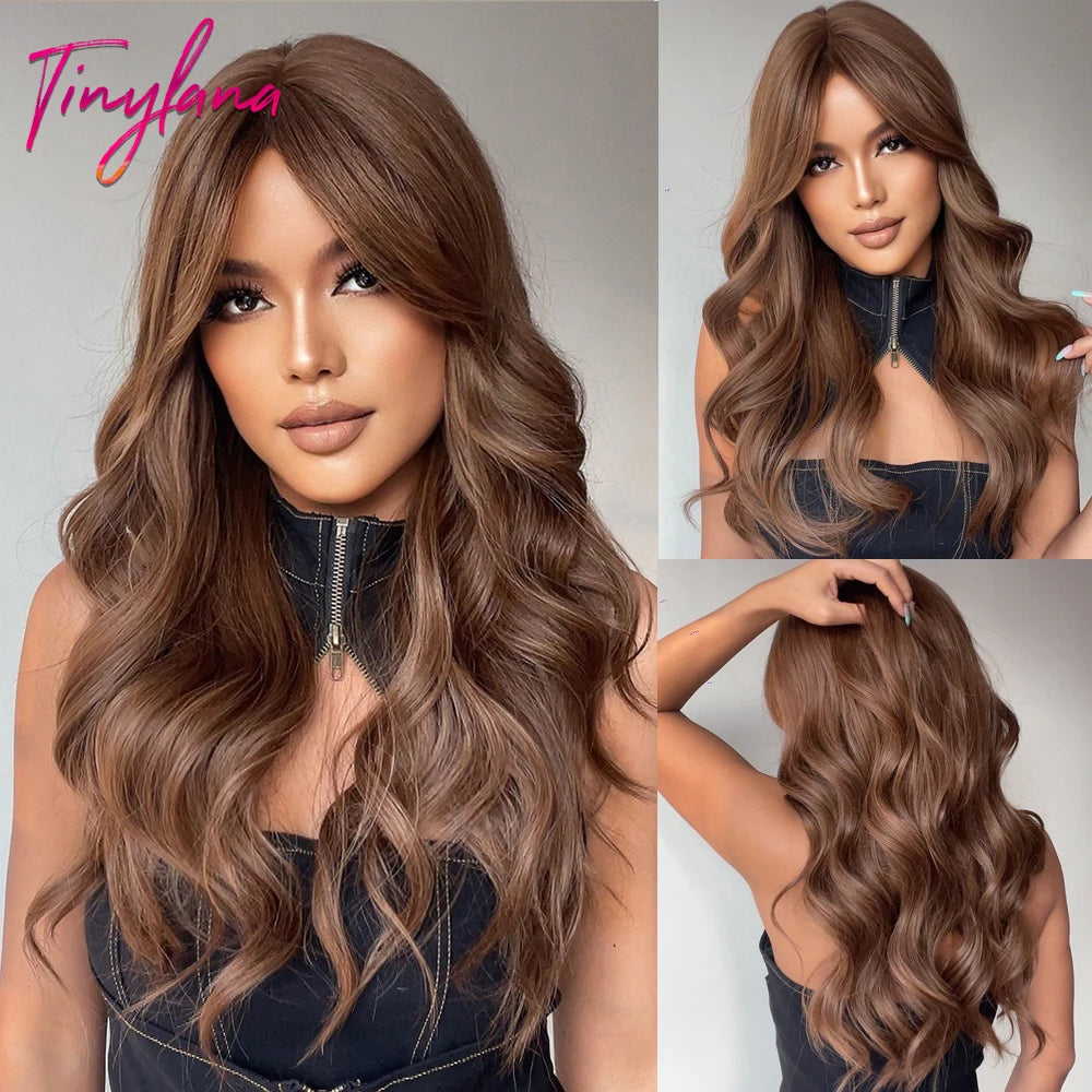 Long Curly Wavy Cosplay Synthetic Wigs With Bangs - Various Colors Available