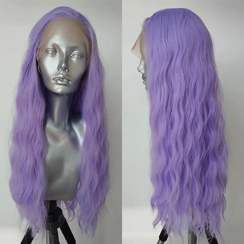 24 Inch Water Wave Synthetic Lace Front Pre Plucked Wigs - Various Colors Available