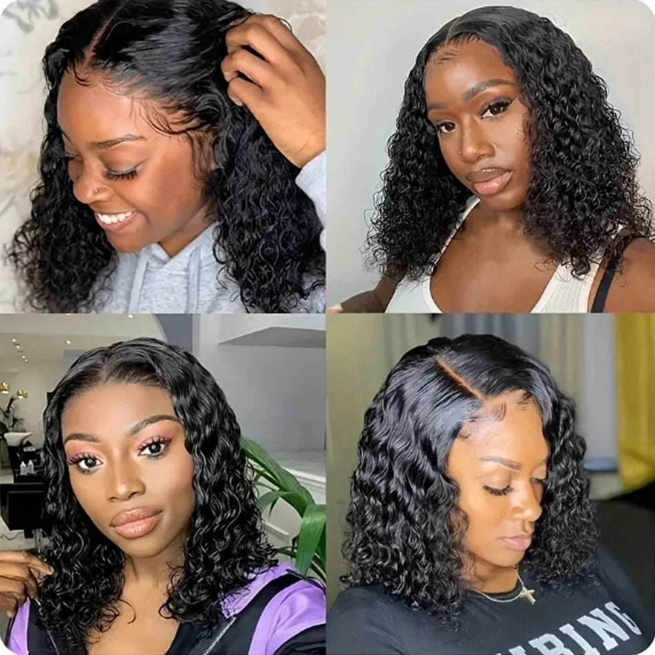 Brazilian Deep Wave Curly Bob - Lace Front Human Hair Wig