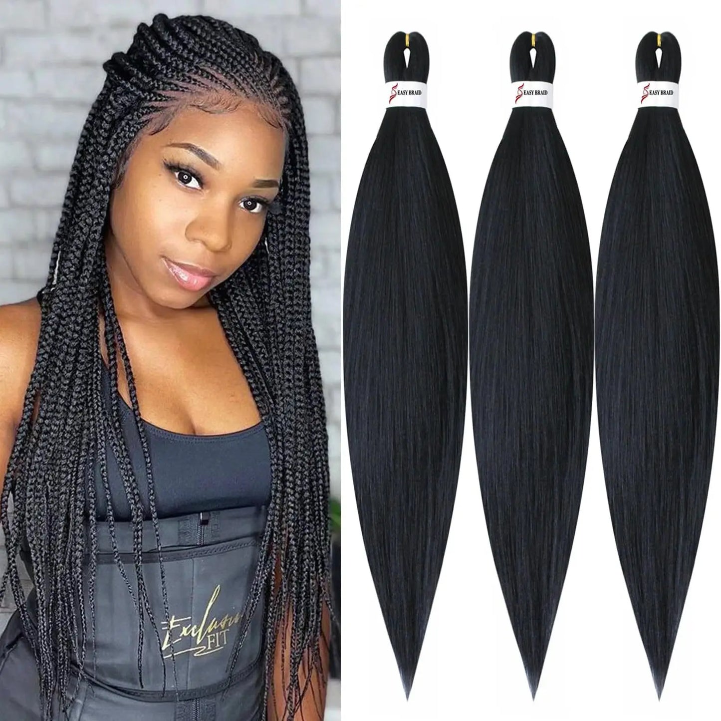 Pre Stretched Synthetic Braiding Hair - Ombre Colors Available