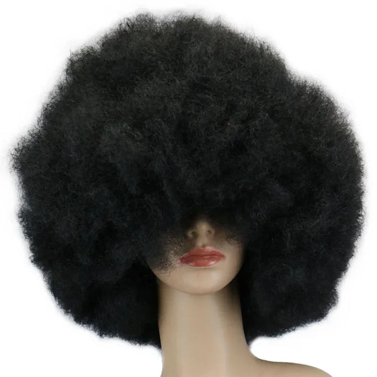 Synthetic 200g Super Big Short Curly Party Afro Wigs - Various Colors Available