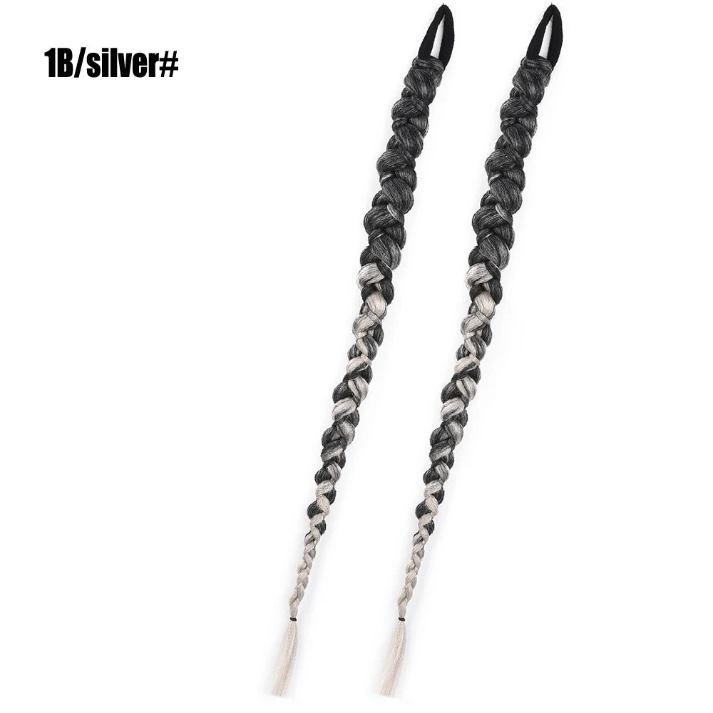 French Twist Braided Synthetic Chignon Ponytail With Hair Tie