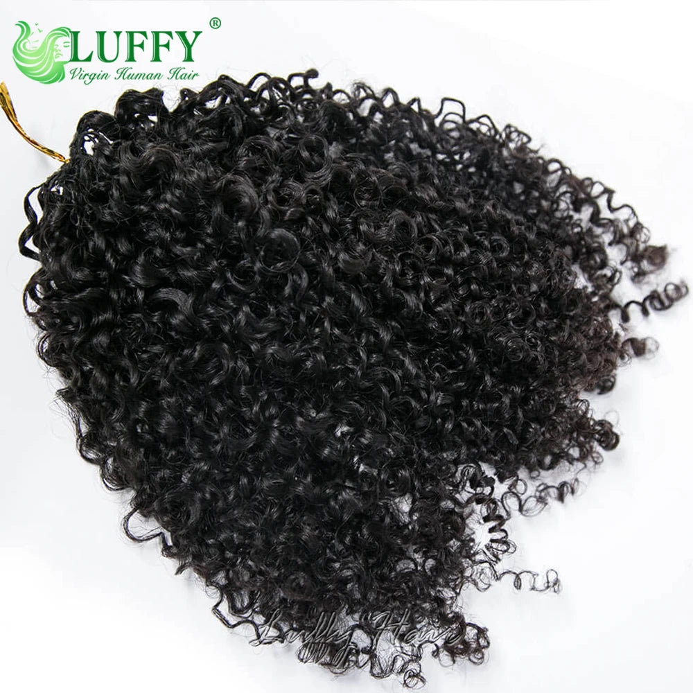 Kinky Curly Crochet Human Hair, Pre-Separated With Invisible Micro Loop
