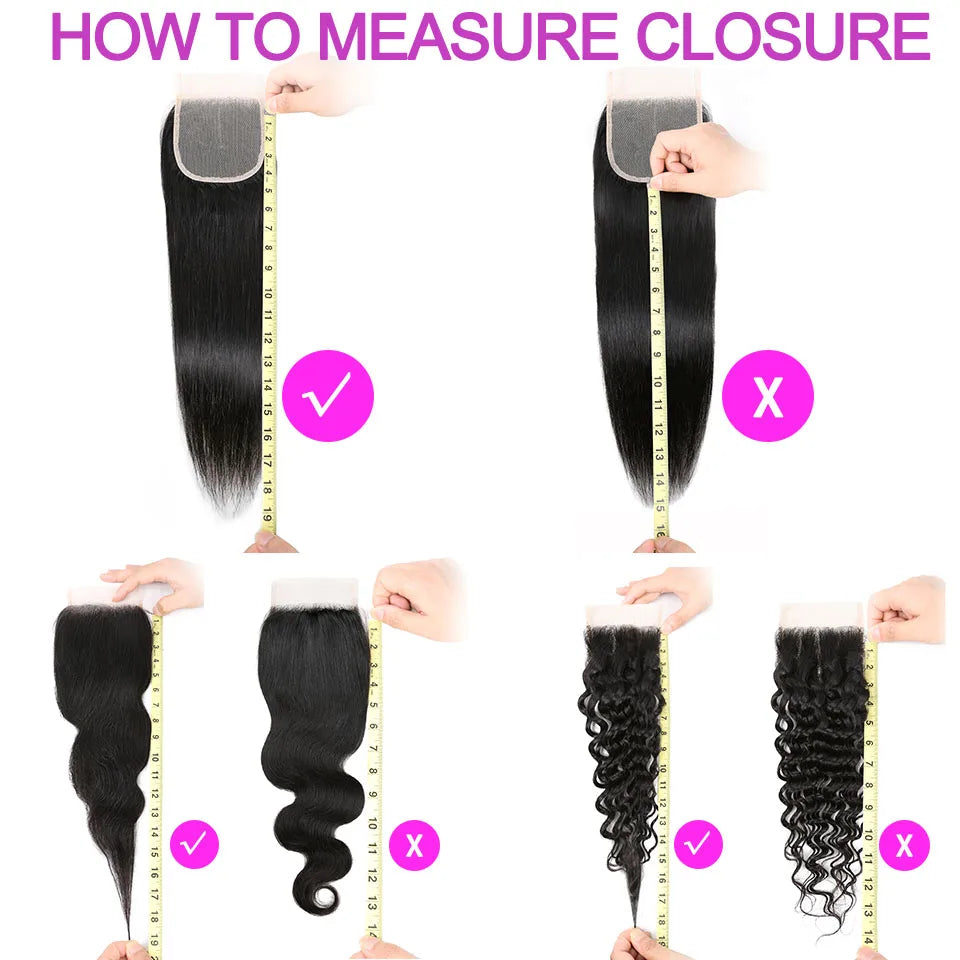 Loose Body Wave 100% Human Hair Lace Closure or Pre Plucked Swiss HD Transparent Frontal
