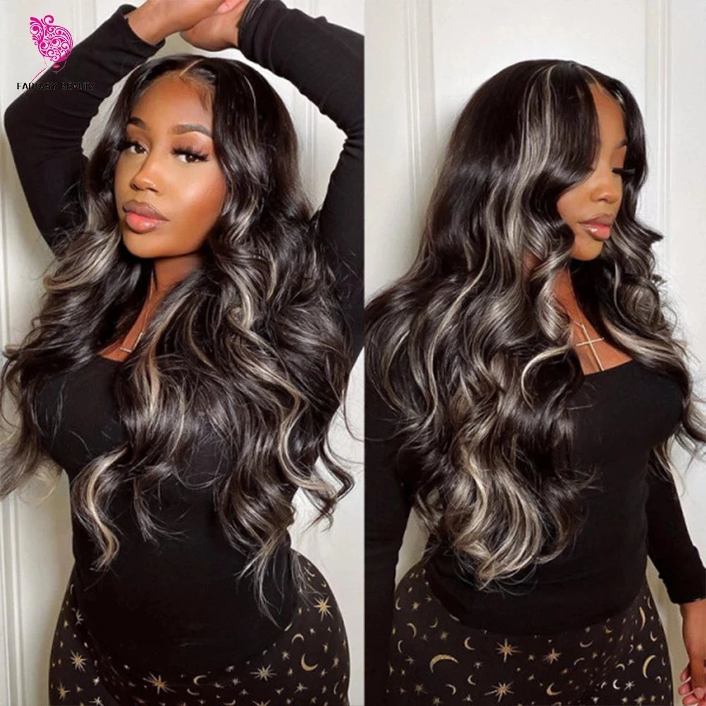 U & V Part Body Wave Human Hair Wigs