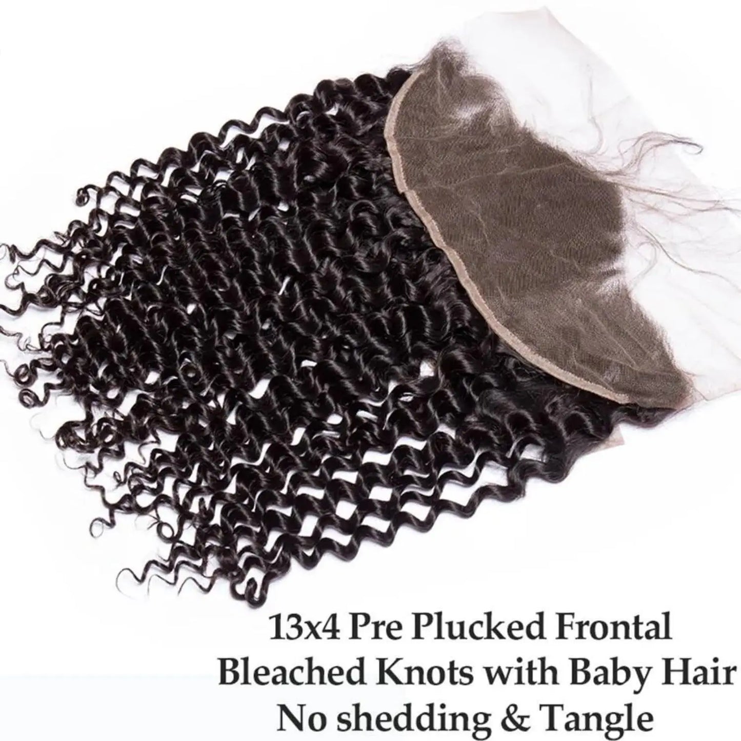 Deep Wave/Wet & Wavy Bundles With 13X4 Lace Frontal  - 100% Human Hair