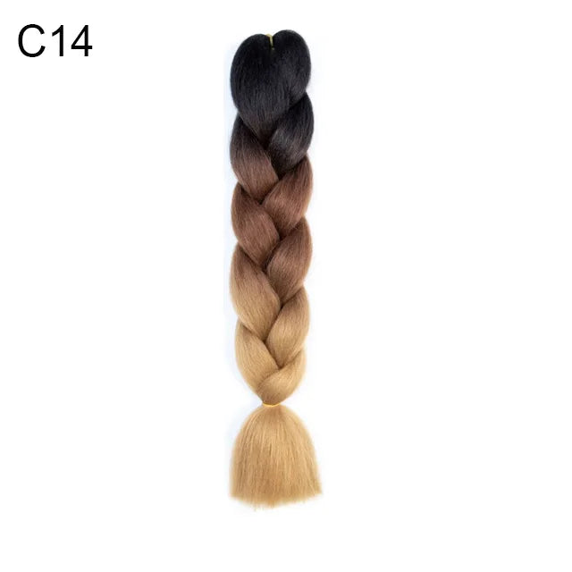 24Inch Synthetic Yaki Jumbo Braiding Hair - Various Colors Available