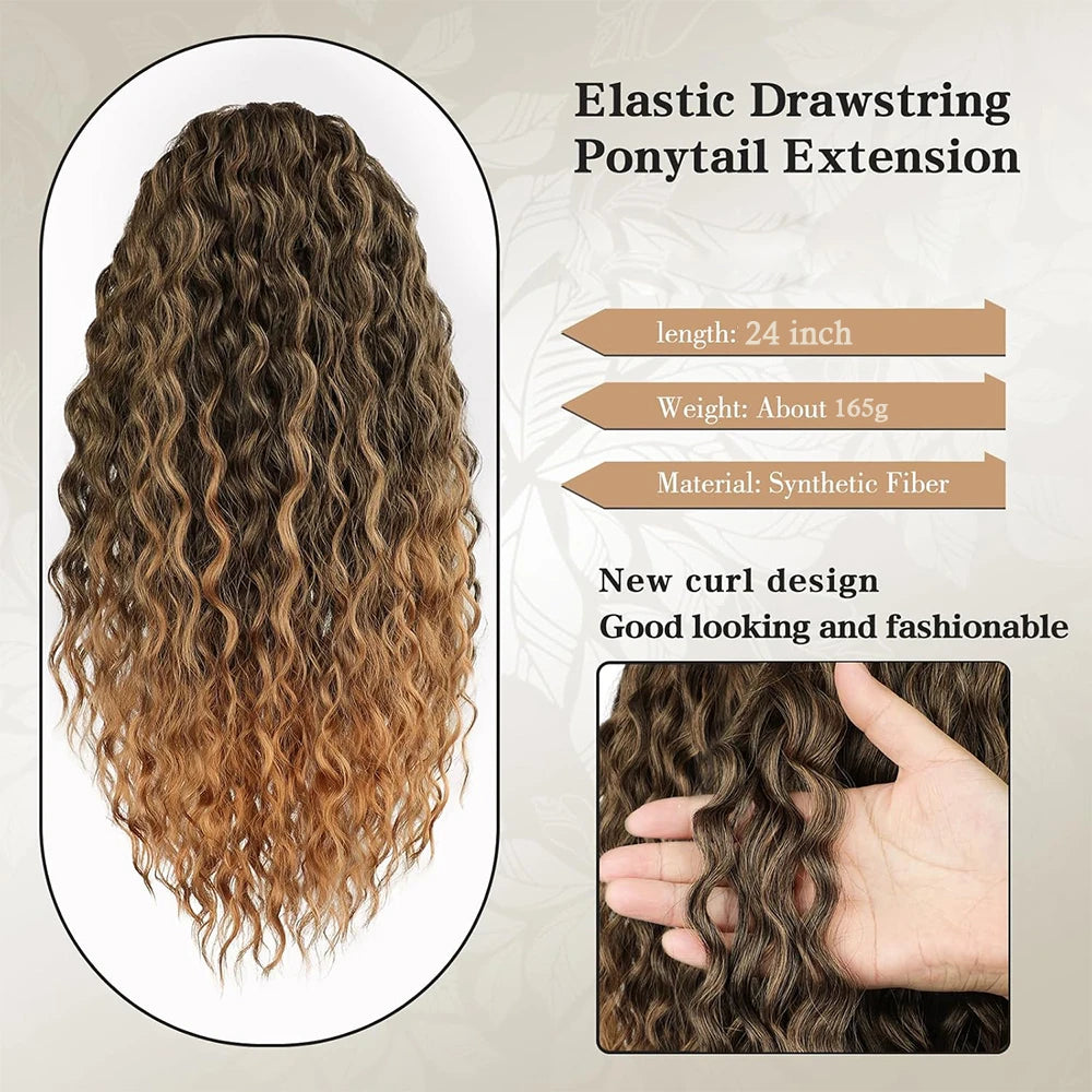 Sylhair Drawstring Synthetic 24Inch Ponytail