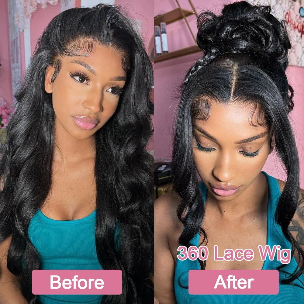 Body Wave - Transparent HD Full 360 Pre Plucked Lace Front Human Hair Wig