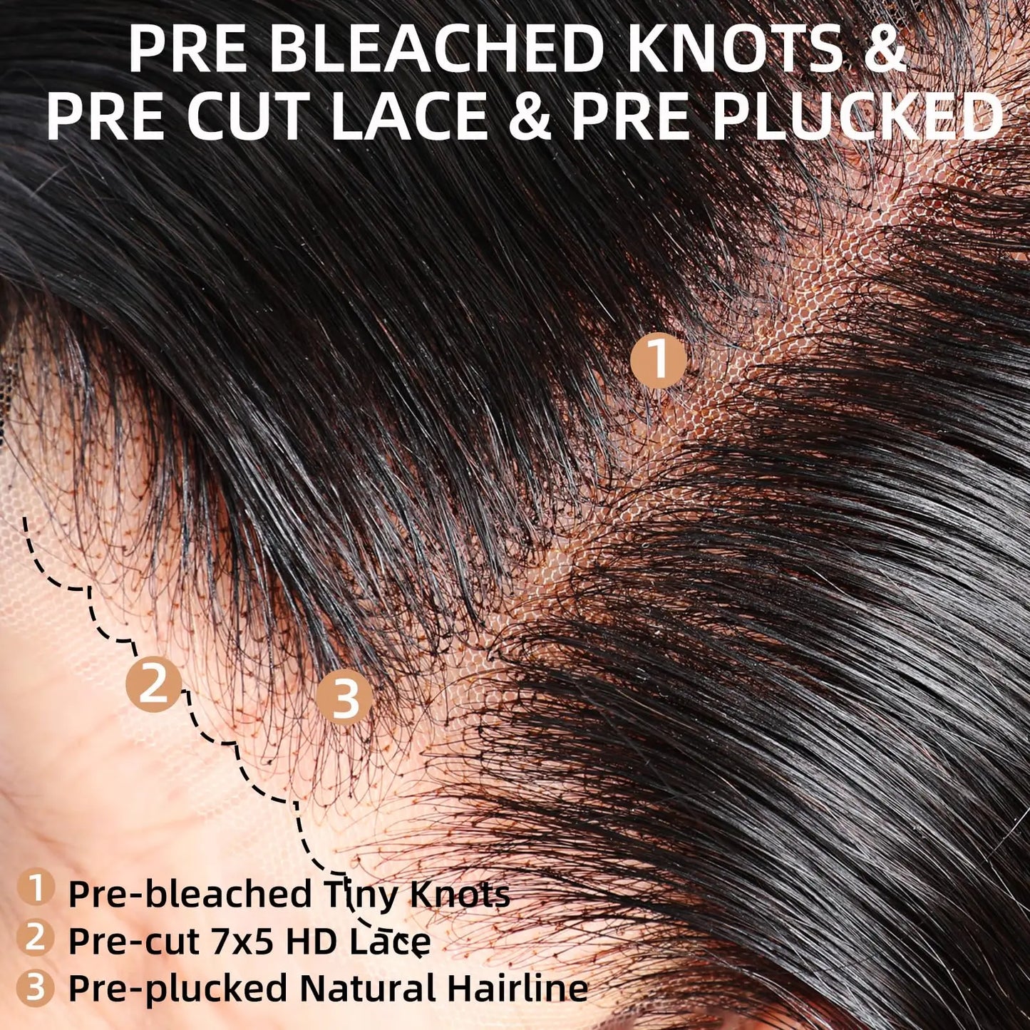 Body Wave - Glueless HD Transparent Pre Bleached Lace Closure Ready to Wear Wig