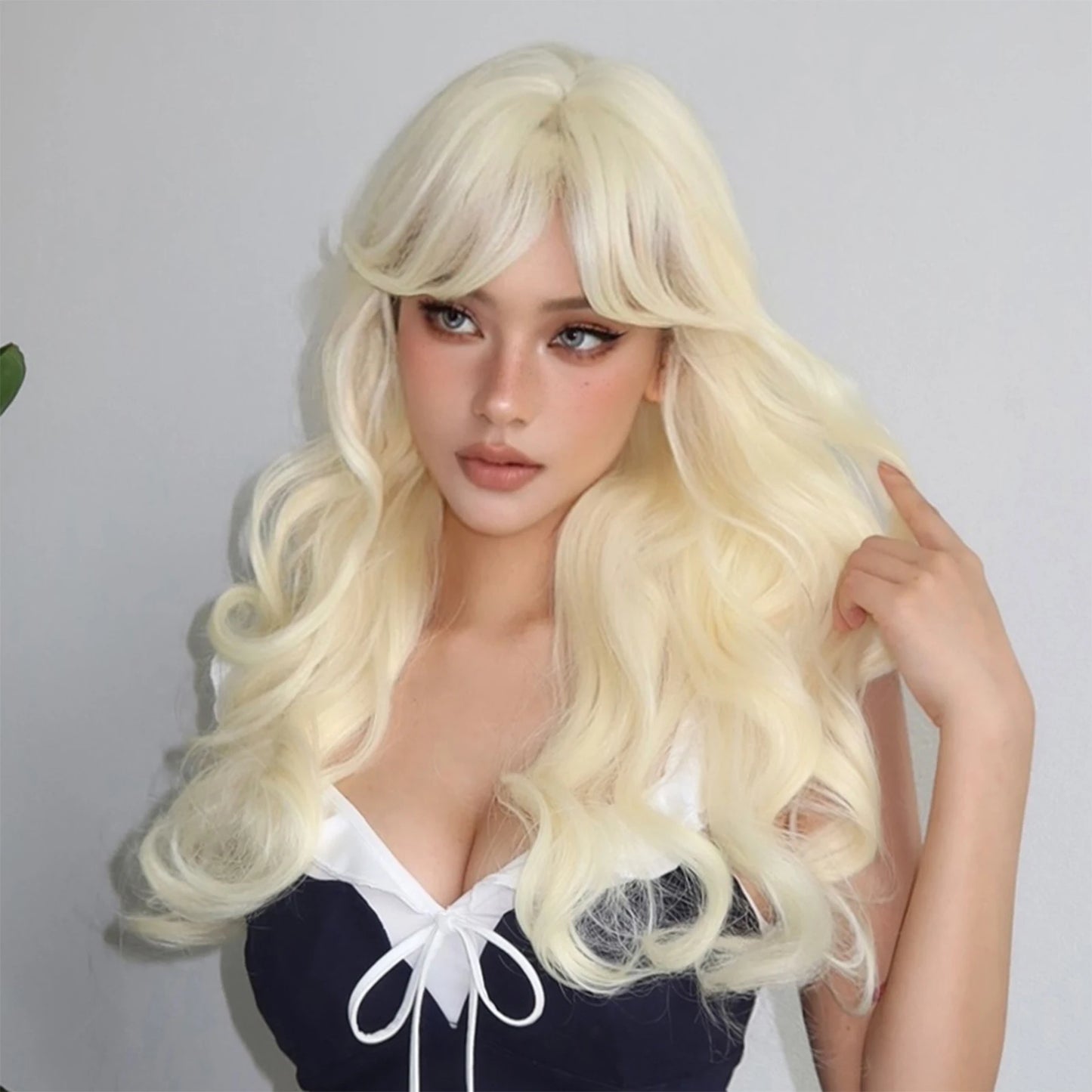 Long Curly Wavy Cosplay Synthetic Wigs With Bangs - Various Colors Available