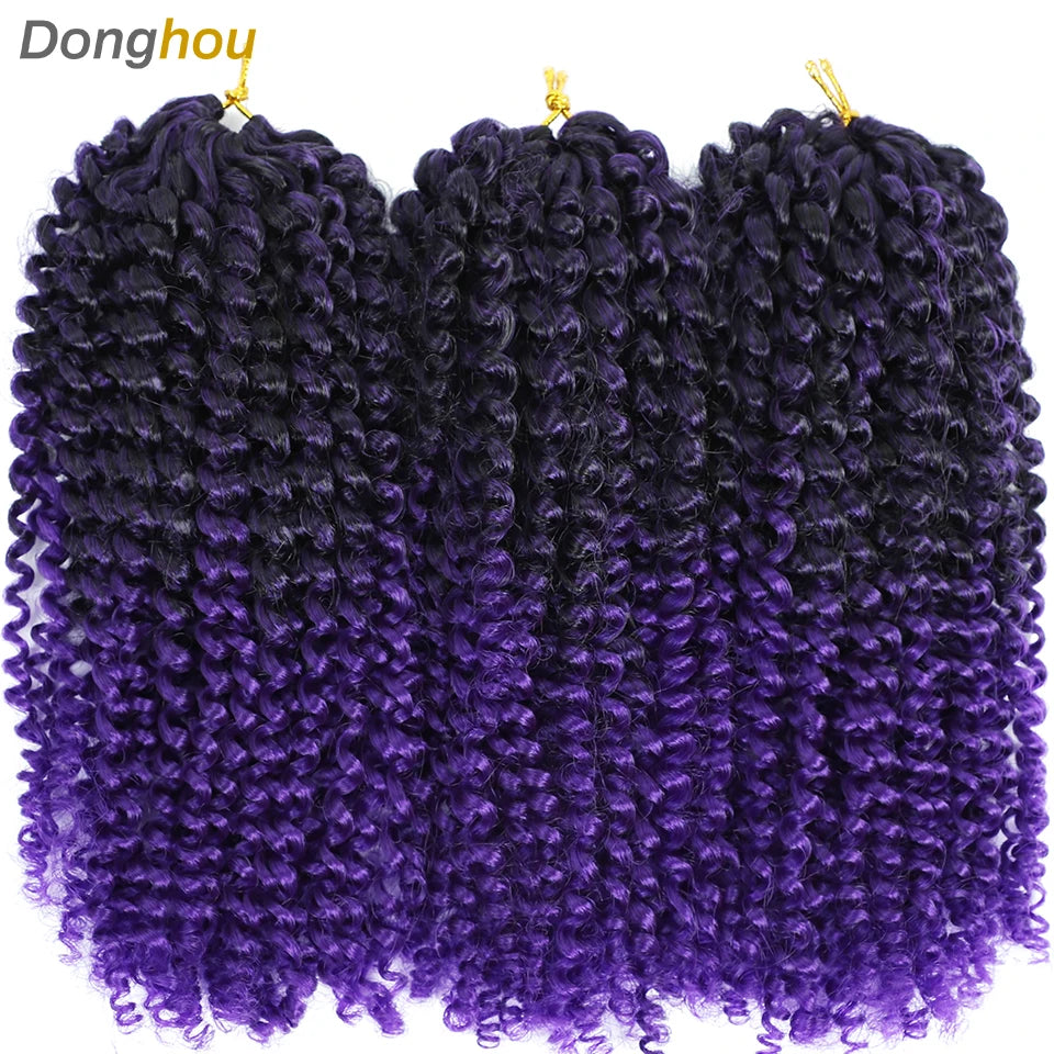 8 Inch Curly Passion Twist Synthetic Crochet Hair - Various Colors Available