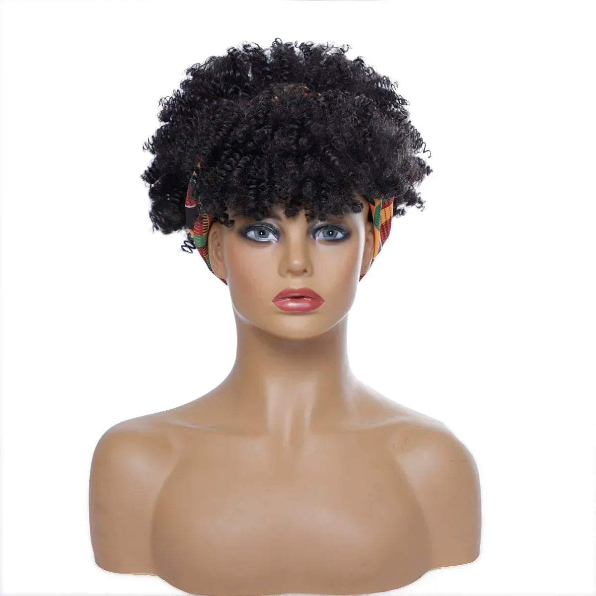 Synthetic Short Kinky Curly Headband Wigs - Various Colors Available
