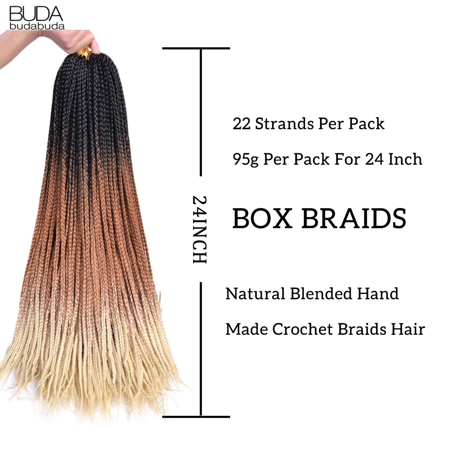 Synthetic Long Pre-Looped Box Braids Crochet Hair