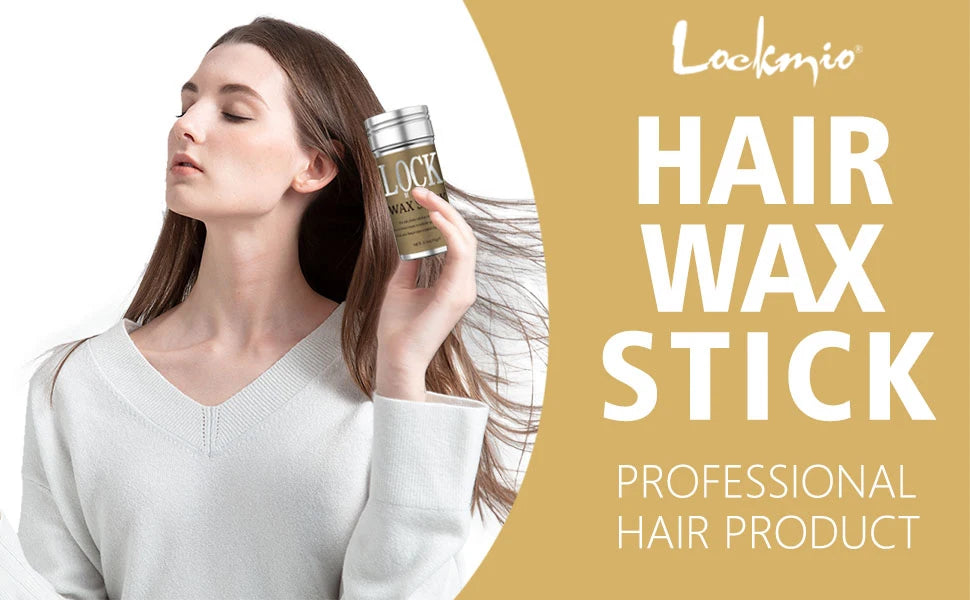 LOCKMIO Hair Styling Wax Stick; Long Lasting Hold Pomade