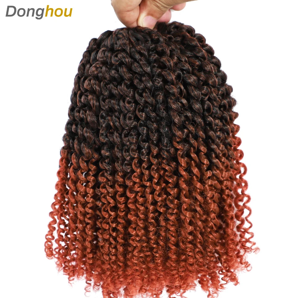 8 Inch Curly Passion Twist Synthetic Crochet Hair - Various Colors Available