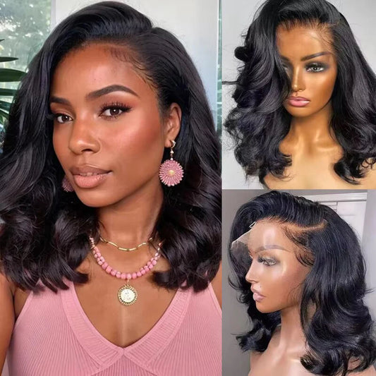 Body Wave Short Bob - Pre Plucked Lace Front Human Hair Wig With Baby Hair