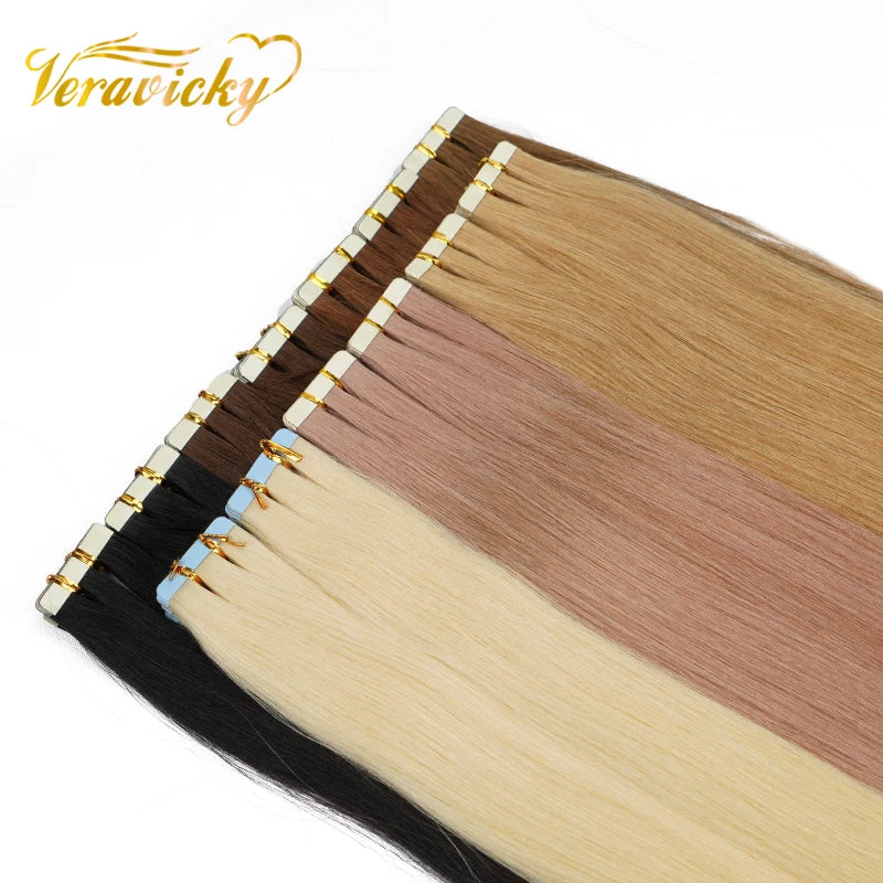 Straight Natural Remy Human Hair Tape Ins