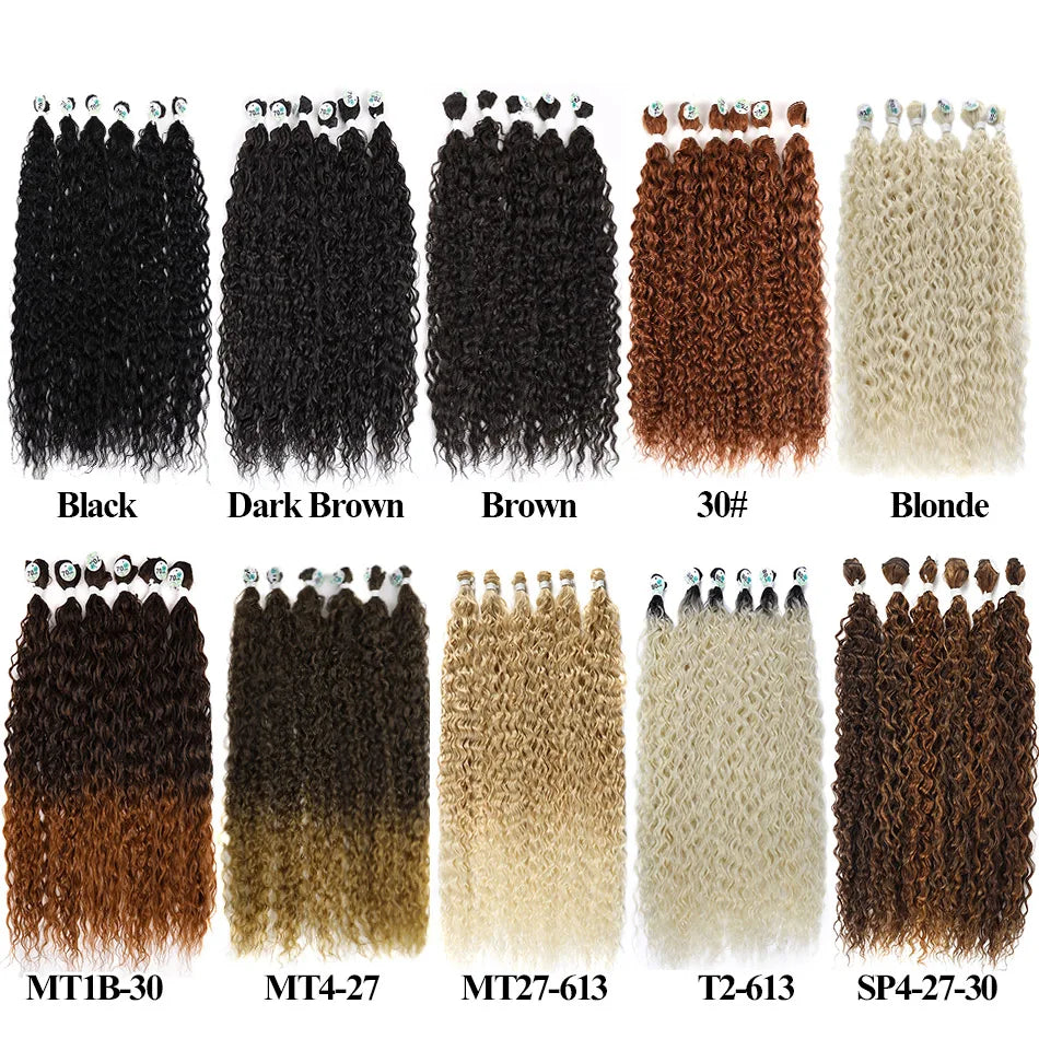 Kinky Curly Bundles Synthetic Hair - Various Colors Available