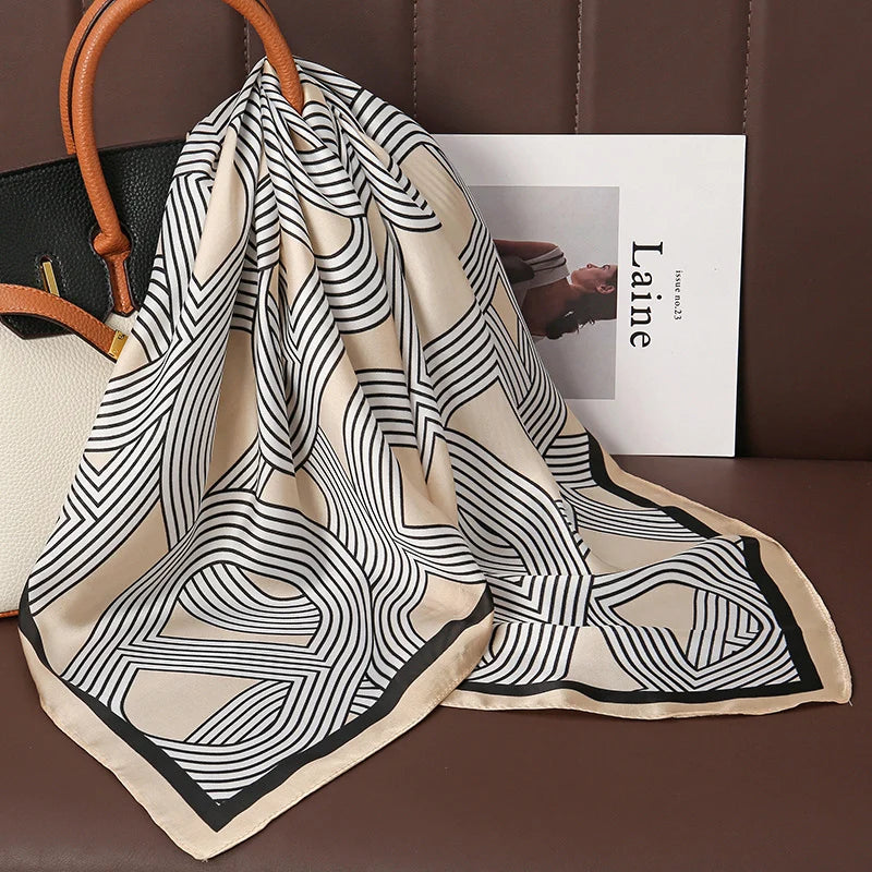 Luxury Print Satin Silk Square Scarfs