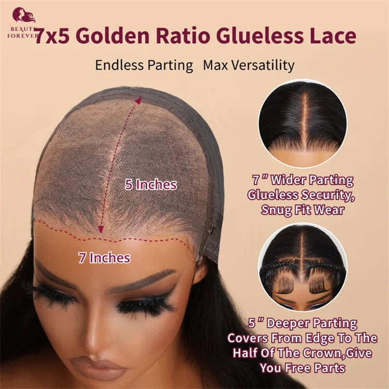 Bye Bye Knots Curly Lace Front Glueless Ready to Wear - Highlights Color Human Hair Wig