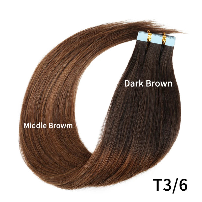 Straight Natural Remy Human Hair Tape Ins