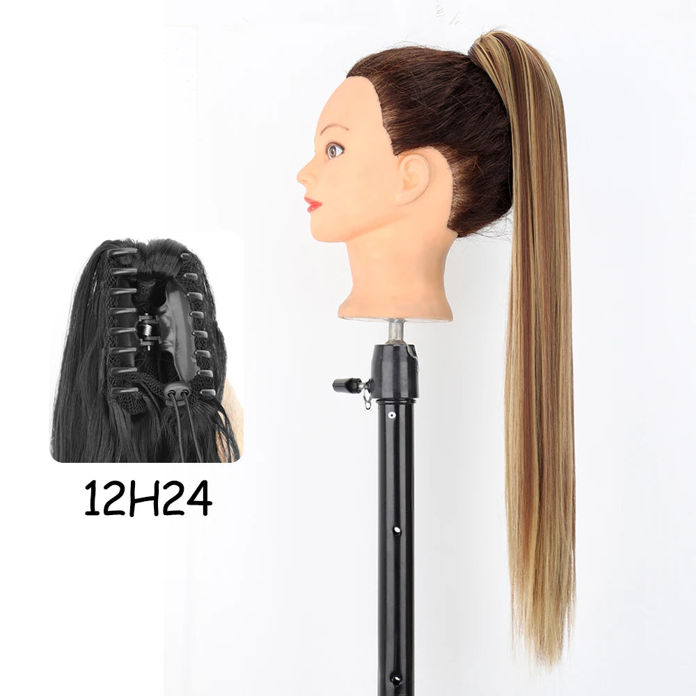 Synthetic 24" Long Wavy Claw Clip On Ponytail