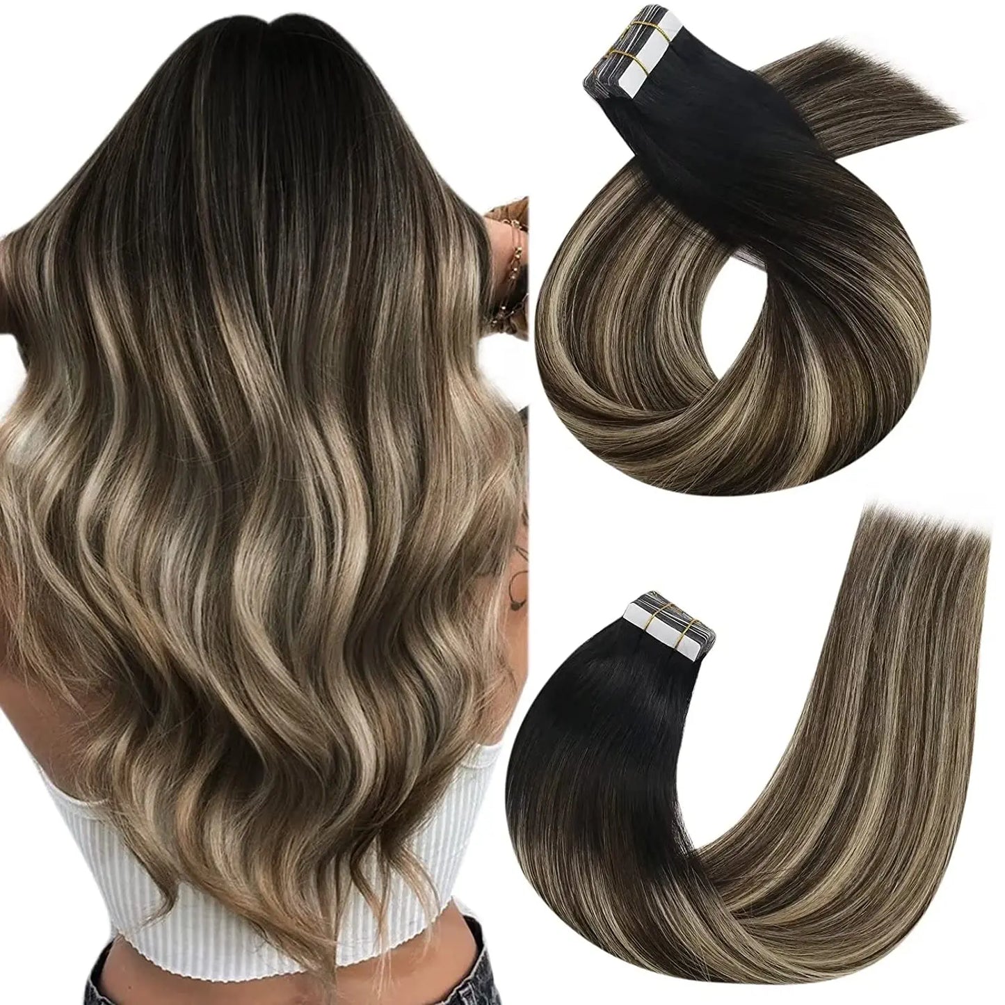 Straight Tape in Human Hair Extensions - Various Colors Available