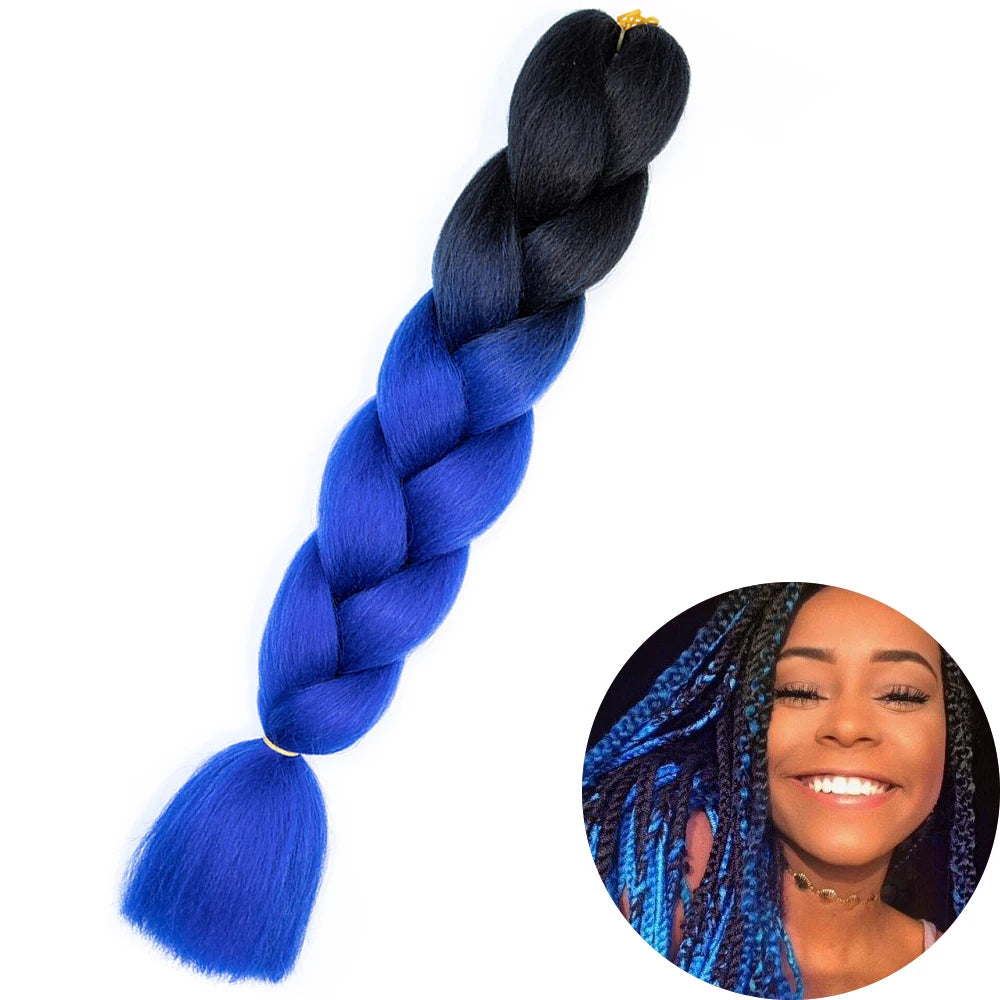 24" Synthetic Yaki Jumbo Braiding Hair - Various Colors Available