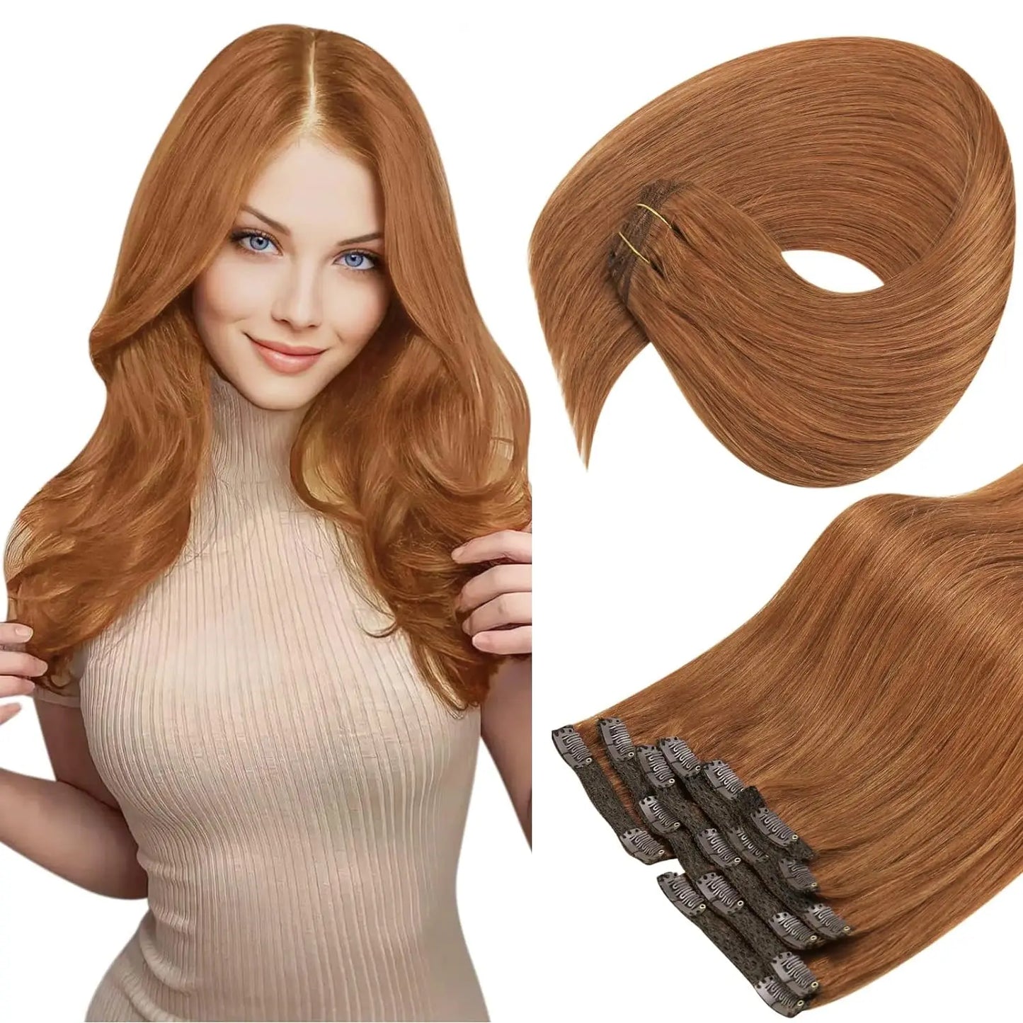 Straight Human Hair Clip Ins - Various Options Available