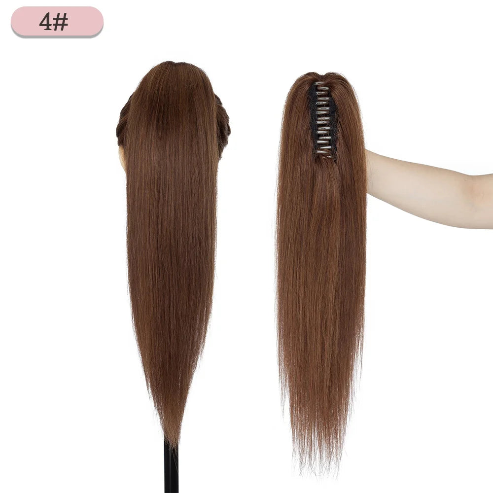 Straight Clip On 100% Human Hair Ponytails - Various Options Available