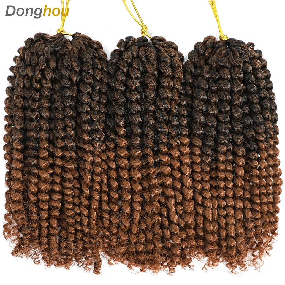 8 Inch Curly Passion Twist Synthetic Crochet Hair - Various Colors Available