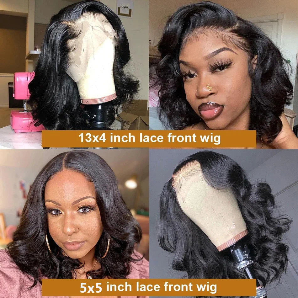 Body Wave Bob - Transparent Lace Frontal Human Hair Wig