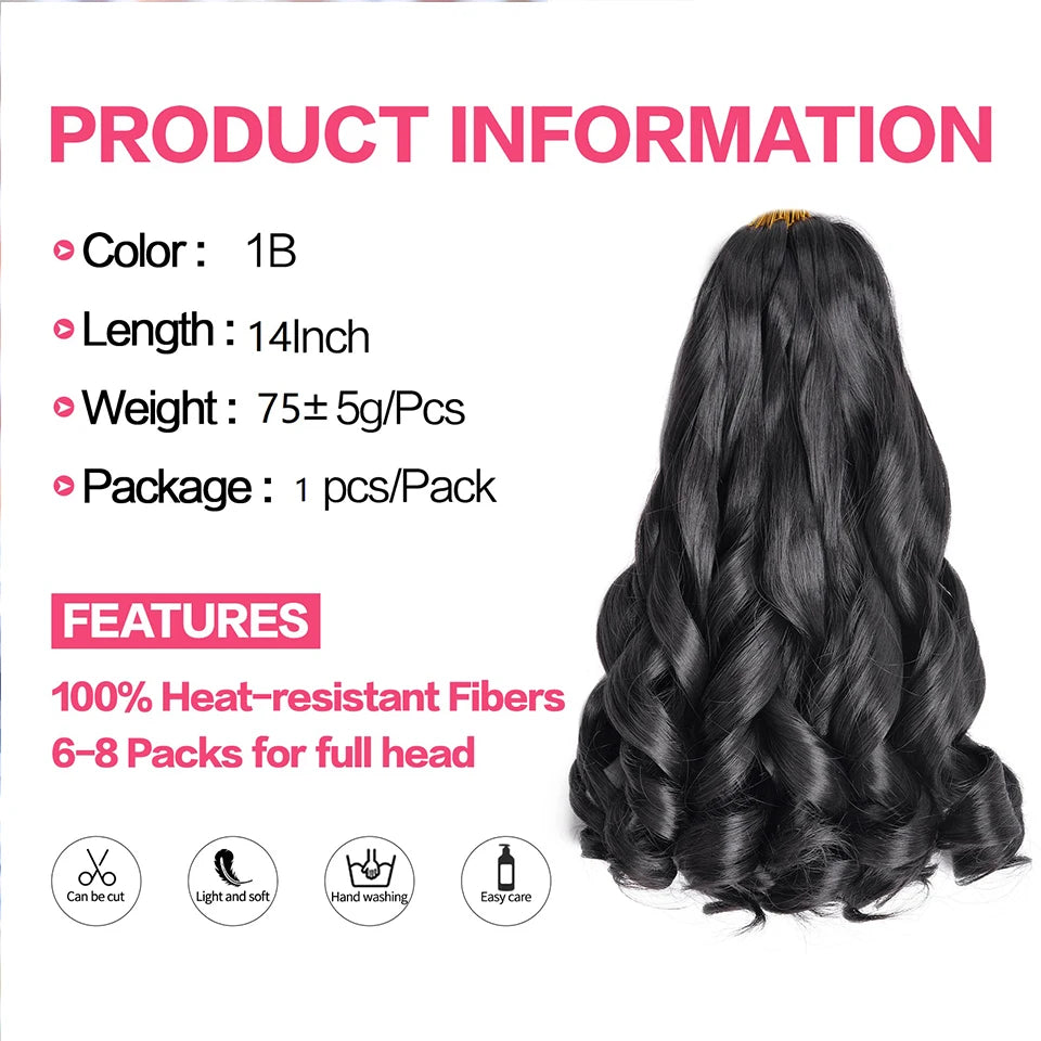 French Spiral Curls Pre Stretched Loose Synthetic Braiding Hair