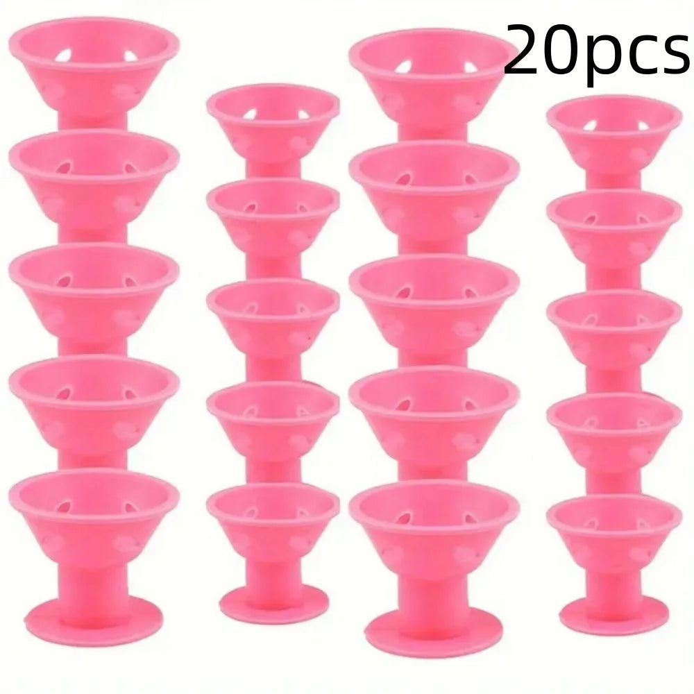 10/20pcs Mushroom Hair Curlers Soft Gentle Hair Care Rollers Non-Slip Silicone Wave Formers for Easy DIY Styling Curling Tools