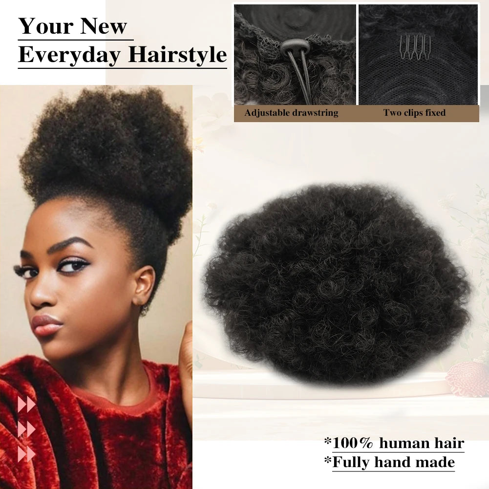 Afro Puff Drawstring Ponytail - 100% Human Hair