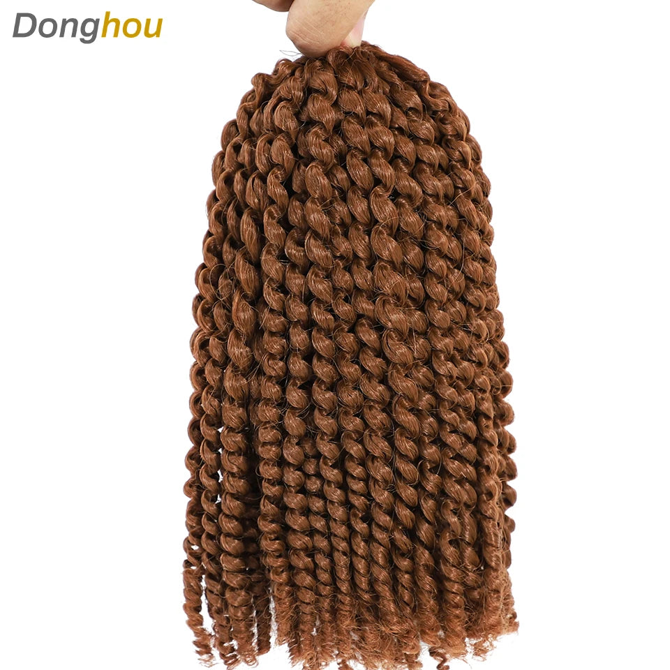 8 Inch Curly Passion Twist Synthetic Crochet Hair - Various Colors Available