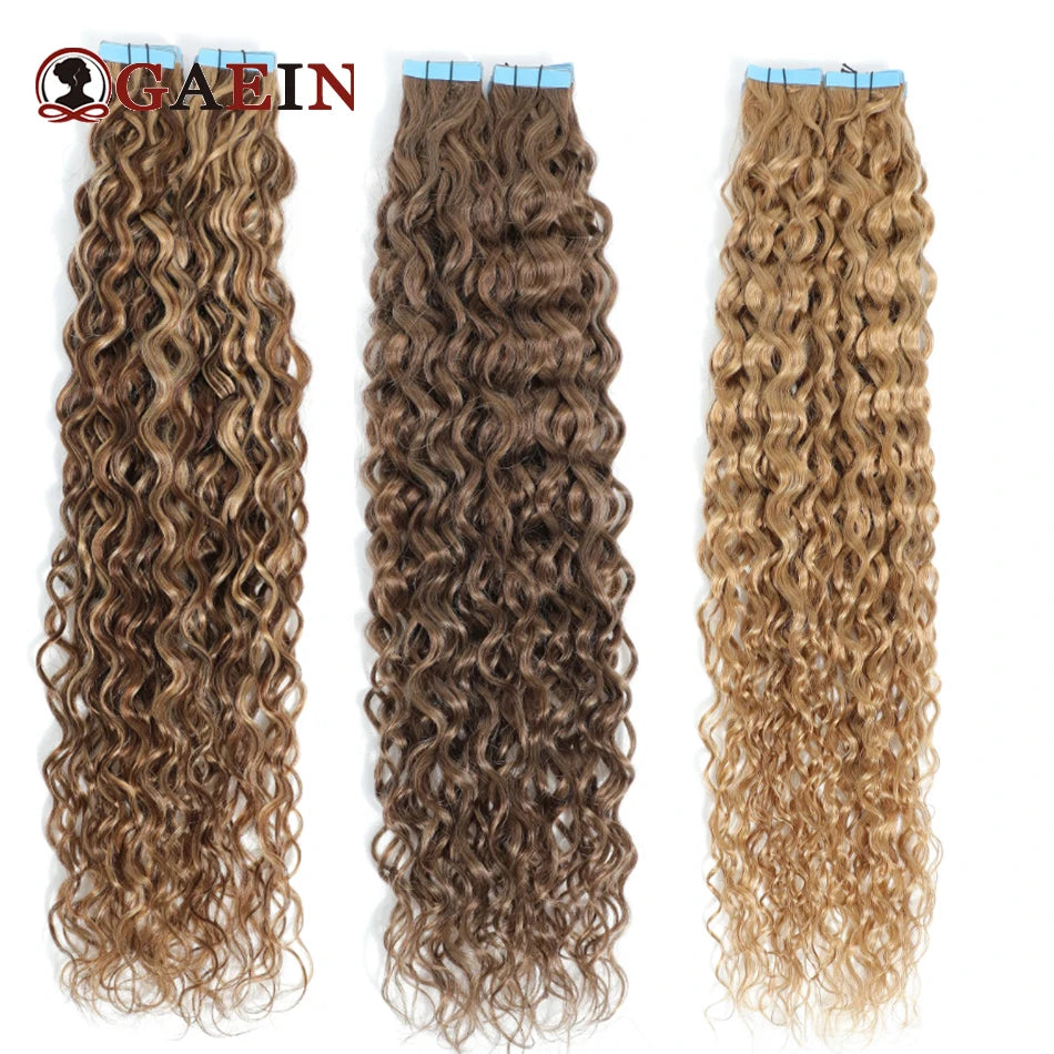 Water Wave Human Hair - Tape in Extensions, Various Colors Available