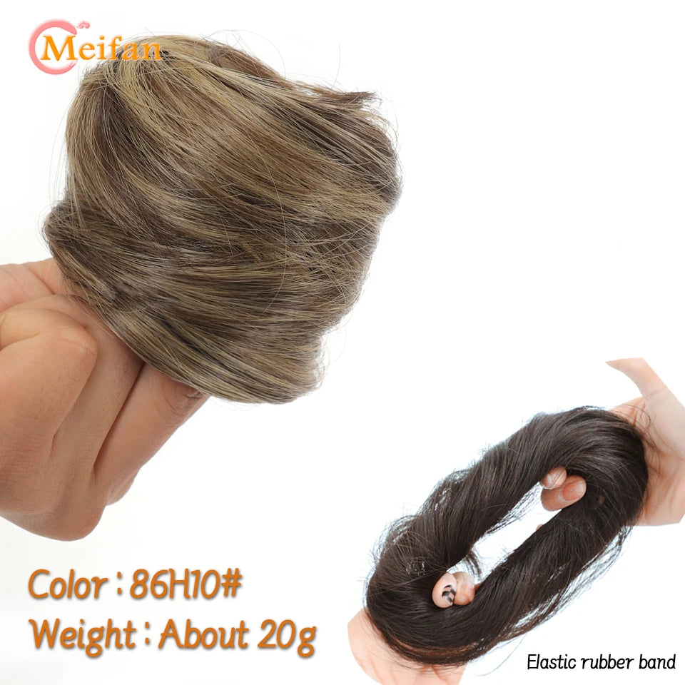 Synthetic Hair Bun with Elastic Band or Clip On - Various Options Available
