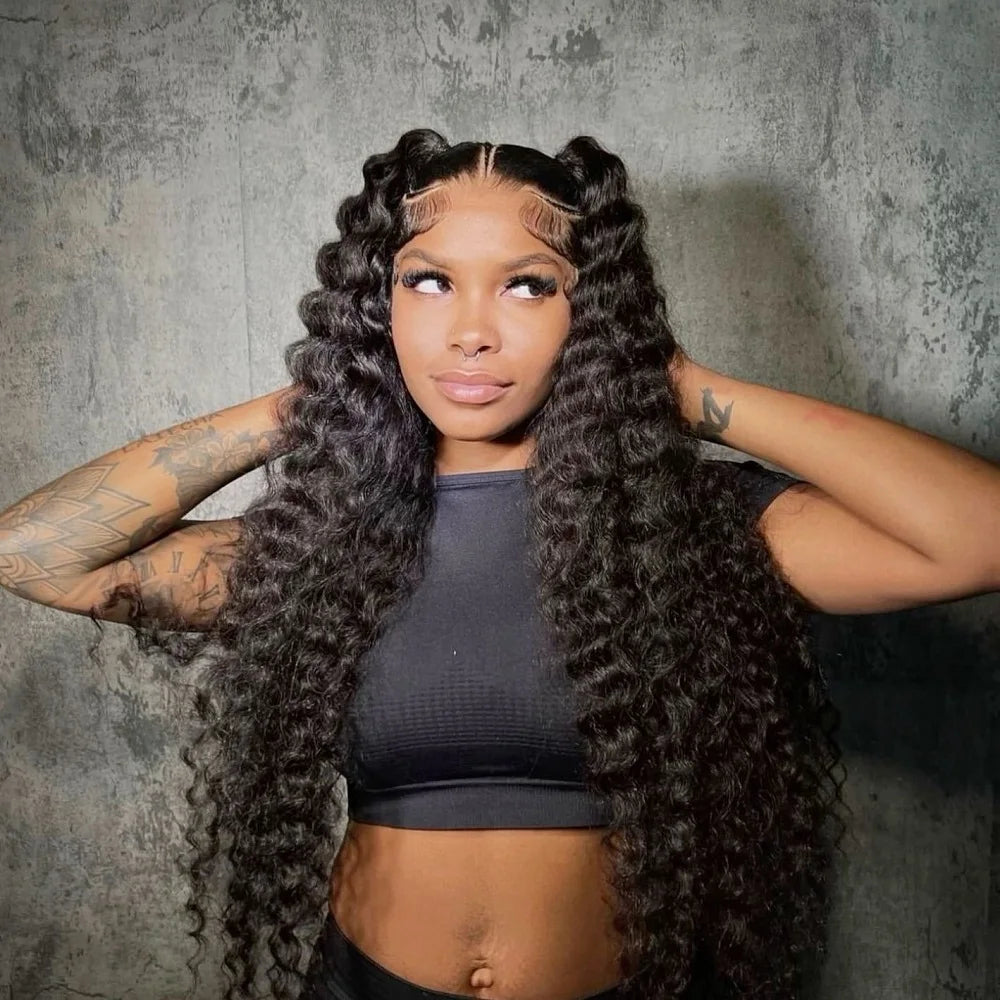 Deep Wave Curly - Glueless Preplucked HD Frontal Lace Human Hair Wig