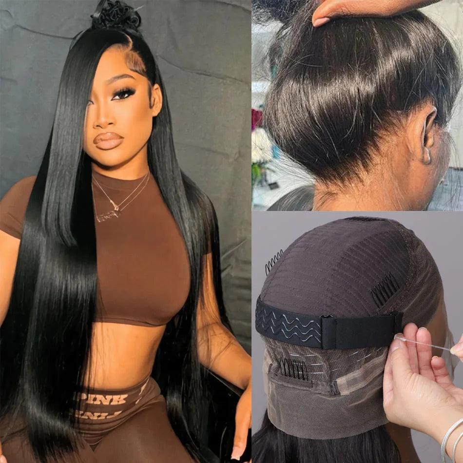 Bone Straight - Glueless Invisi-Drawstring 360 HD Transparent Lace Front Human Hair Wear&Go Wig