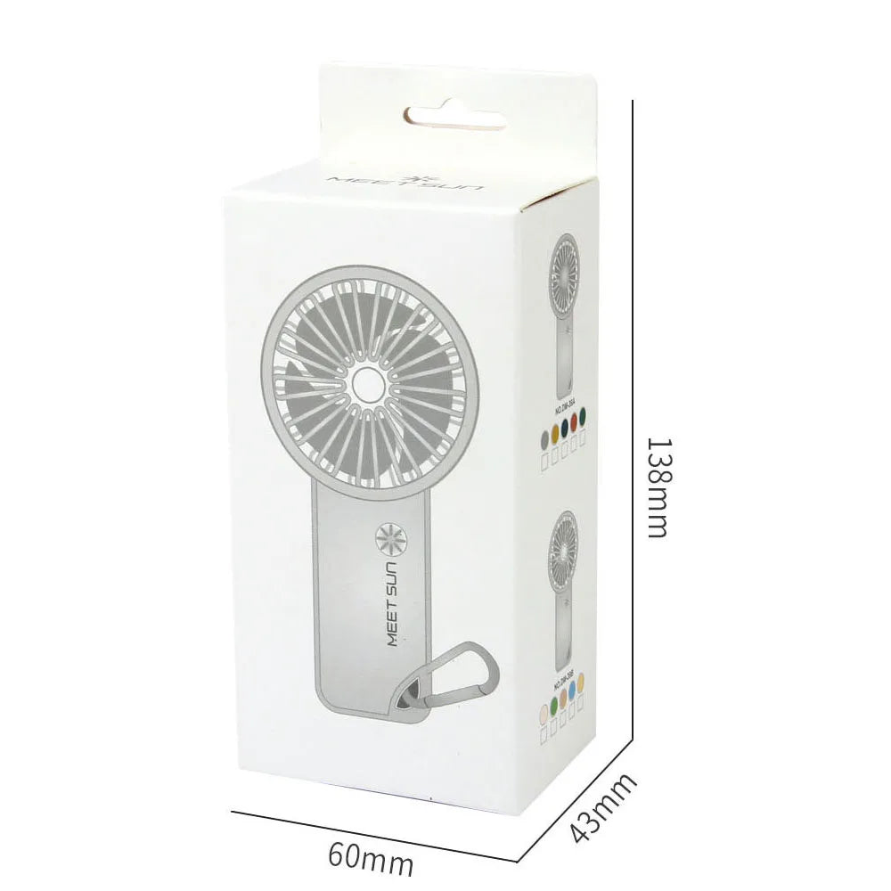 Portable Mini Rechargeable USB Charging Handheld Fan Built-in Battery 3 Speed Power - Various Colors Available