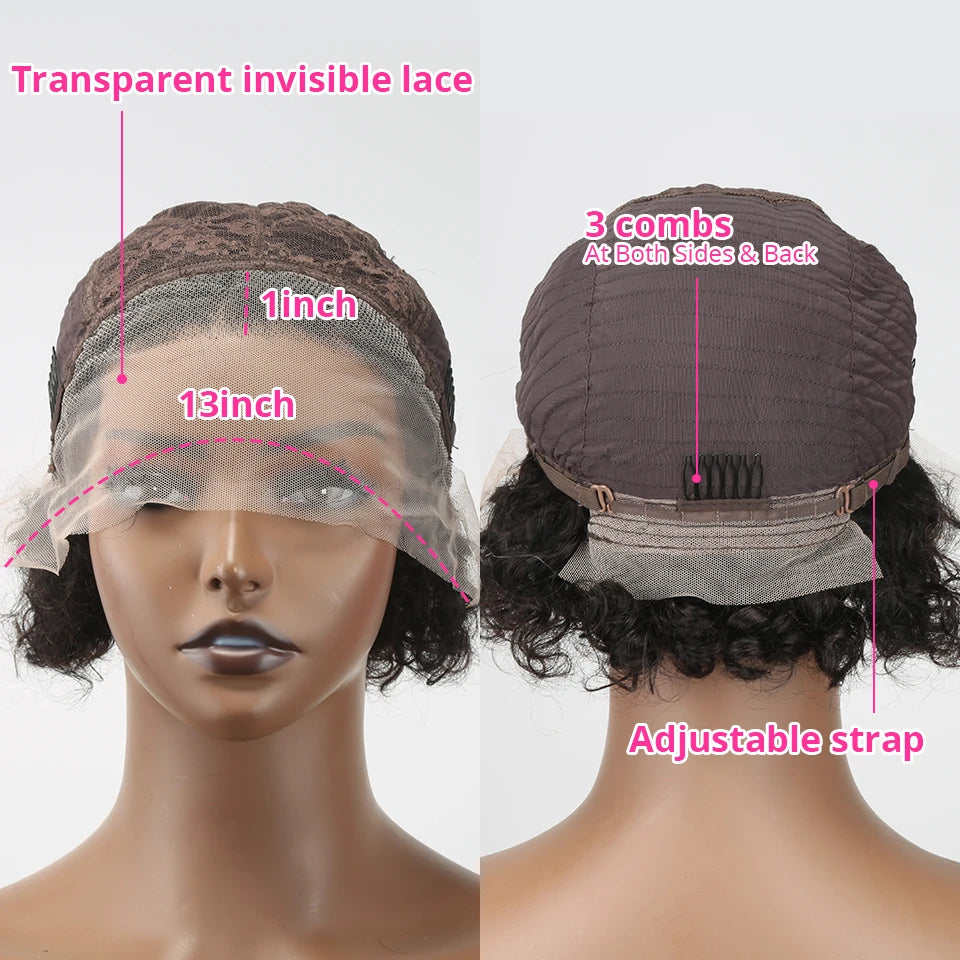Pixie Curl Cut - Human Hair Wigs In Various Colors