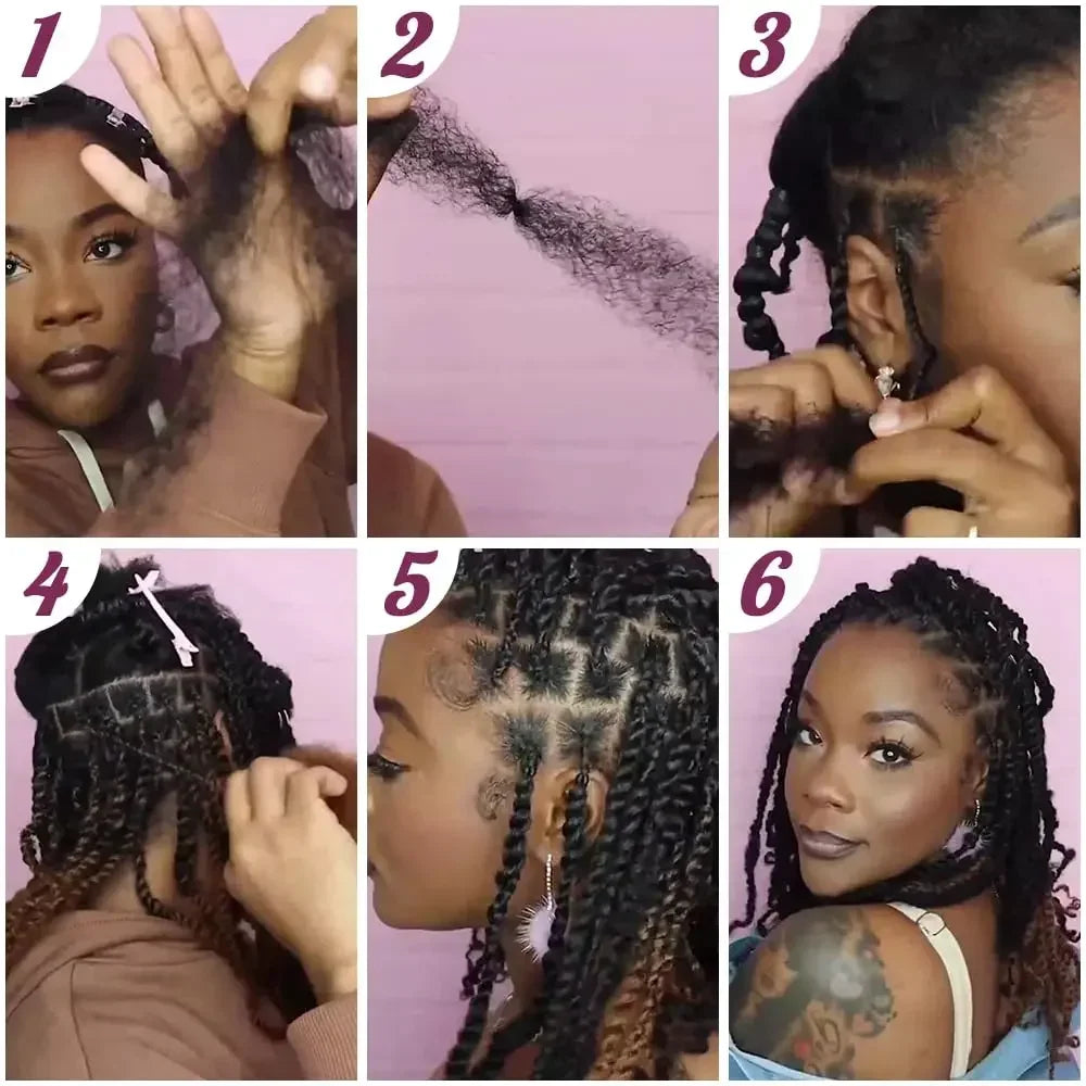 Afro Kinky Bulk Human Hair For Braiding (Lightweight) Various Colors Available