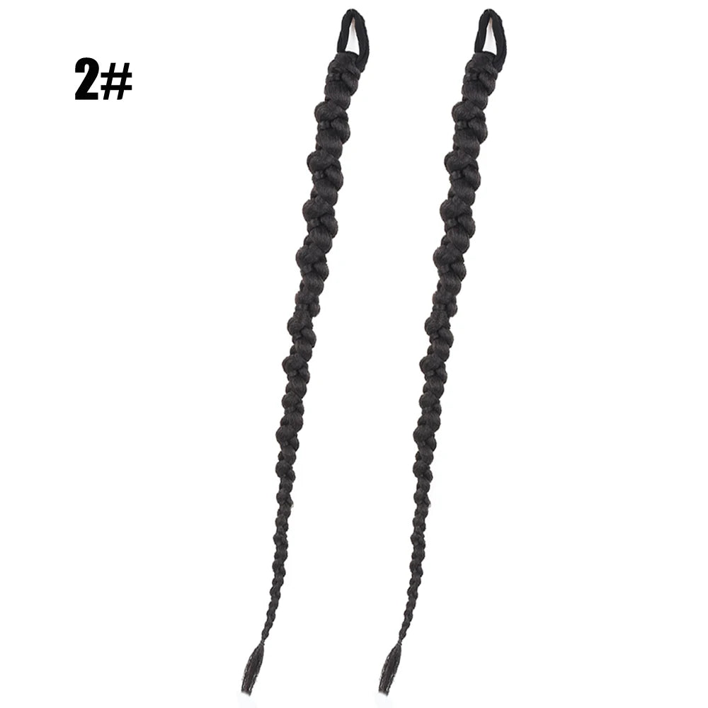 French Twist Braided Synthetic Chignon Ponytail With Hair Tie
