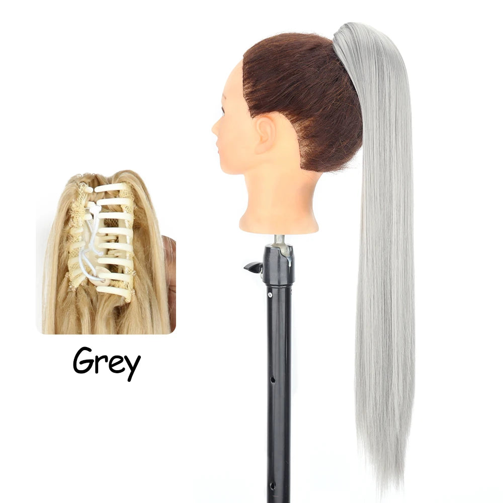 Synthetic 24" Long Wavy Claw Clip On Ponytail